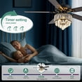 thumbnail image 3 of Cusp Barn 52 inch Modern Black Crystal Ceiling Fan with Light and Remote Control, DC Motor 6-Speed Reversible Ceiling Fan, 3 of 12