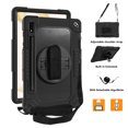 thumbnail image 3 of SOATUTO for Samsung S8 / Galaxy S7 11 inch Tab Case with S Pen Holder Kickstand Shoulder Hand Strap Hybrid Kids Friendly Cover For Samsung Galaxy S8 X700 X706 2022 / S7 T870 T875 2020 - Black+Black, 3 of 6