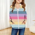 thumbnail image 2 of shoper Girls Rainbow Zip Up Hoodie Cute Casual Fall Winter Girls Zipper Hooded Jacket with Pockets, Cute Trendy Outfits for School, Play, and Daily Wear 3-14 Years, 2 of 5