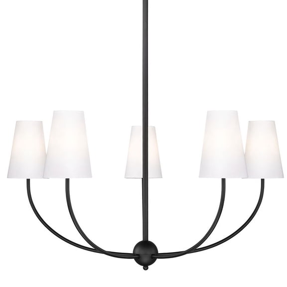 3040-32MB-Z-Lite-Shannon - 5 Light Chandelier In Traditional Style-16.5 Inches Tall and 32 Inches Wide-Matte Black Finish