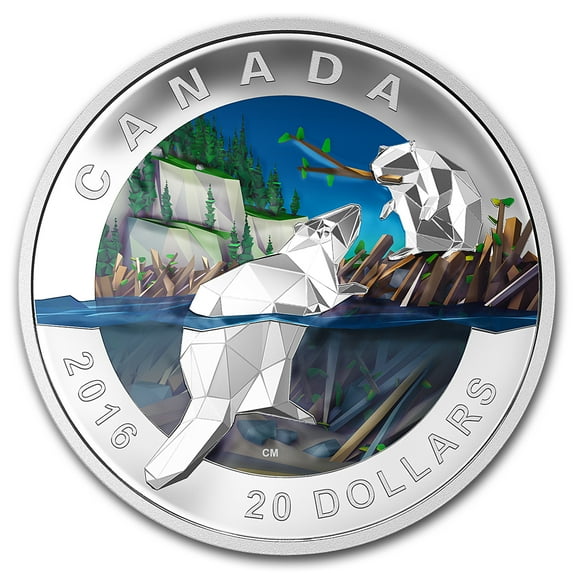 2016 Canada 1 oz Silver Geometry in Art: The Beaver