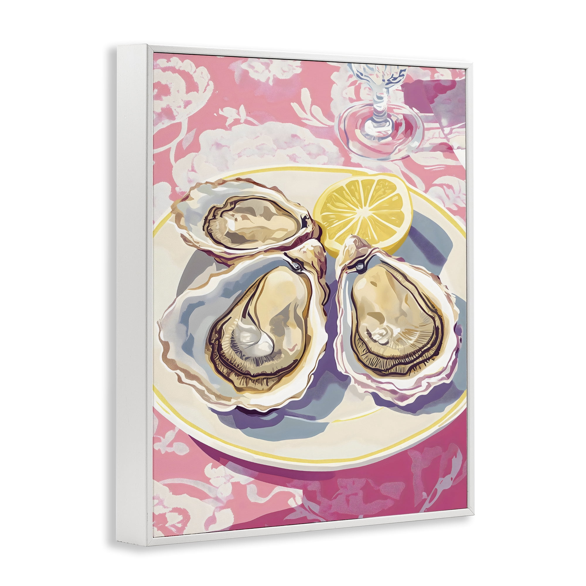 Stupell Industries Plated Oysters & Lemons White Framed Giclee Art, design by The Prints Vibe
