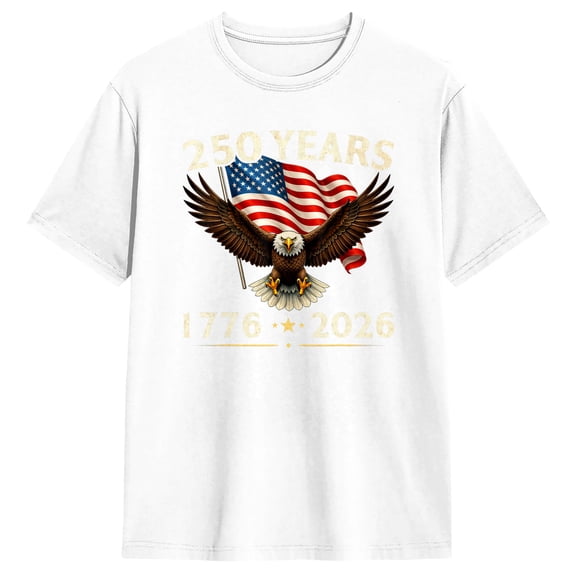 Novelty 250 Anniversary USA Patriotic Eagle 250th 4th Of July 2026 T-Shirts Men Cotton T Shirt Short Sleeve Tees Graphic Clothes