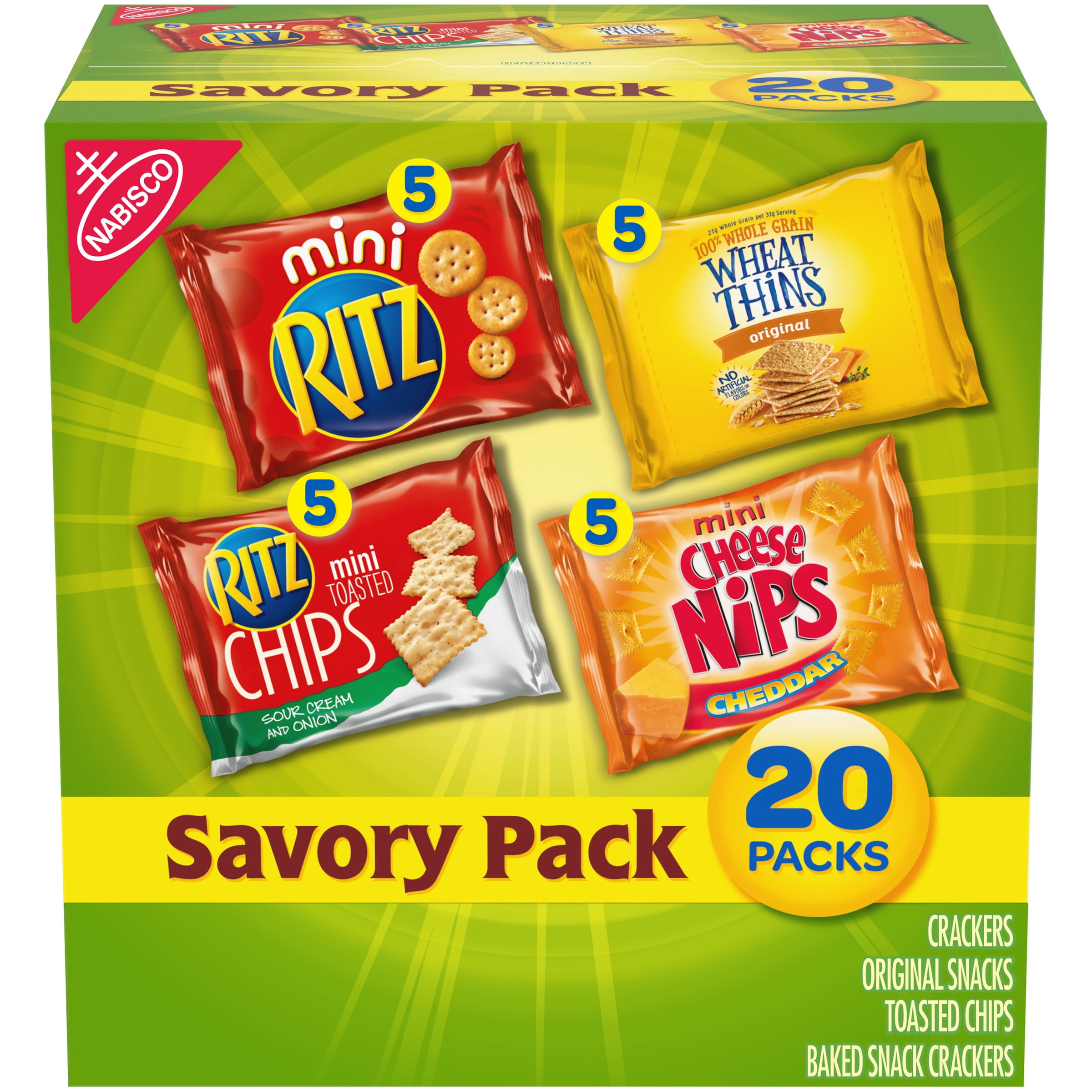 Nabisco Savory Cracker Variety Pack, RITZ, Cheese Nips, Wheat Thins