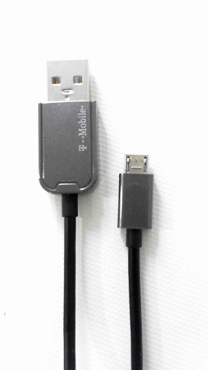 T-Mobile 4ft Micro USB to USB Cable Universal Charge Sync Smartphone Devices Black Gray SUPA42765