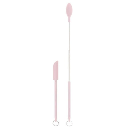 

Fovolat Small Silicone Spatula|2pcs Mini Silicone Telescopic Spatula and Scooping Spoon|Heat-Resistant Mini Silicone Spatula for Cooking Mixing Stirring