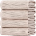 thumbnail image 1 of Toallas de Cocina Algodón Tejido Waffle Absorbentes Suaves Secado Rápido 20x28 Pulgadas Pack 4 Beige para Limpieza Hogar, 1 of 5