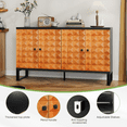 thumbnail image 7 of Tcbosik Sideboard Buffet Cabinet with Storage, 55" Accent Cabinet with 4 Doors, Credenza with Adjustable Shelves, Coffee Bar Cabinet for Entryway, Kitchen, Living Room, Orange & Yellow, 7 of 7
