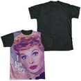 thumbnail image 2 of I Love Lucy Men's  Funny Hearts Sublimation T-shirt White, 2 of 4