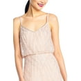 thumbnail image 4 of Adrianna Papell Spaghetti Strap Zipper Back Blouson Embellished Mesh Dress, 4 of 9