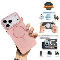 For Apple iPhone 17 Bling Glitter Magnetic Case Sparkle Slim TPU Shockproof Phone Cover [Pink]