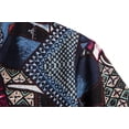 thumbnail image 4 of Men's Casual Button Down Linen Shirts - Short Sleeve, Stand Collar, Floral Pattern, 4 of 7