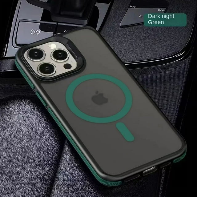 Case For iPhone 16 Pro Max Matte Translucent Armor Magnetic Case For iPhone 15 14 Pro Max Plus Magsafe Wireless Charging Cover green For iPhone 15