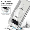 thumbnail image 3 of ELEHOLD Wallet Magnetic Case for Google Pixel 10 /10 Pro Transparent Clear Back RFID Card Holders Compatible with Mag Safe Shockproof Anti-Scratches Protection Case, Grey, 3 of 7