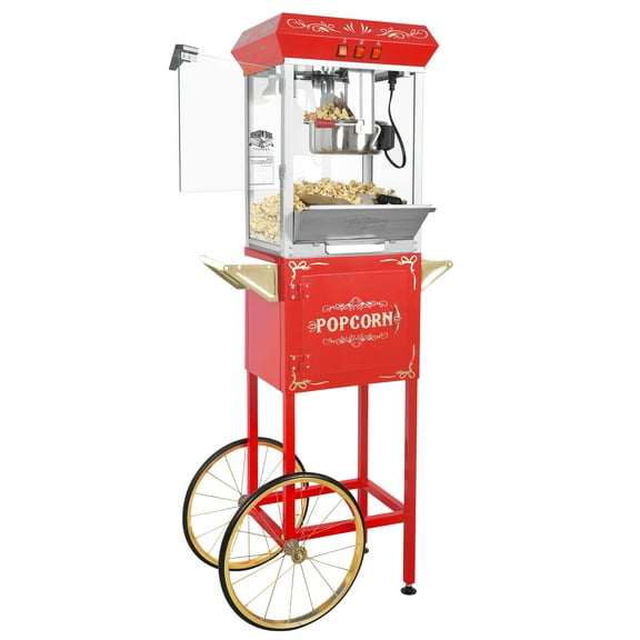 Foundation 8oz Full Popcorn Popper Machine with Cart by Great Northern Popcorn