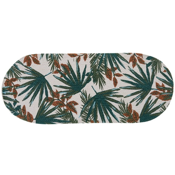 Park Designs Palm Frond Braided Tropical Green Table Runner 15" x 36"