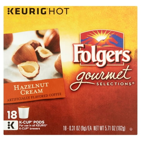 Keurig Hot - Folgers Gourmet Selections, Hazelnut Cream Coffee, K-Cup Pods, 0.31 oz, 18 count