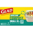 thumbnail image 2 of Glad Certified Compostable Drawstring Bags - Small 10 Litres - Drawstring, 30 Compost Trash Bags -, 2 of 11