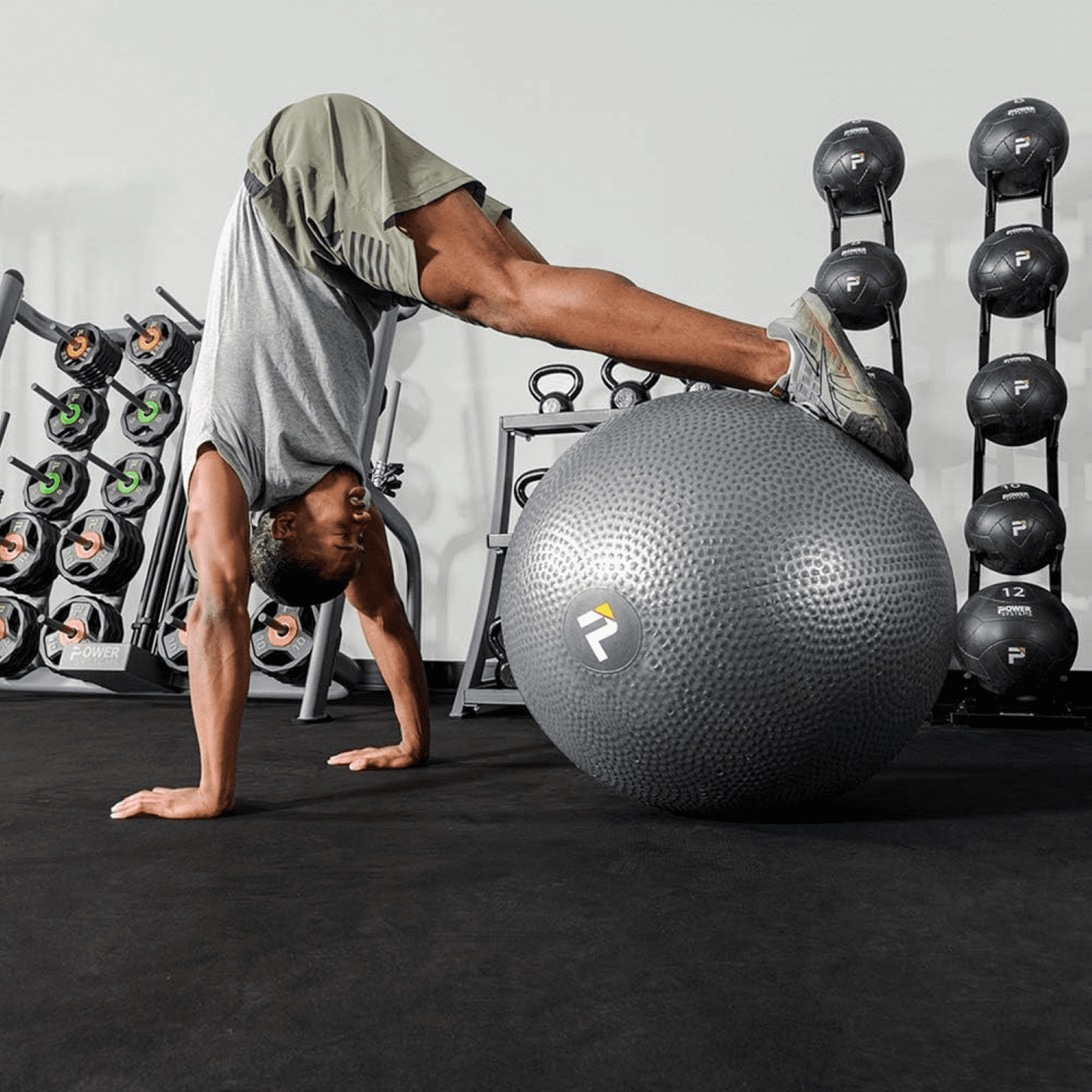 Power Systems ProElite Stability Ball – Durable PVC, Smooth Dimpled Surface, Core Balance Trainer