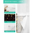 thumbnail image 3 of No Hook Shower Curtain with Snap in Liner, Christmas Snowflakes with Plants Black Texture Hotel Shower Curtains for Bathroom, Washable Shower Curtain Liner Set with Mesh Top Window, 60"x72", 3 of 6