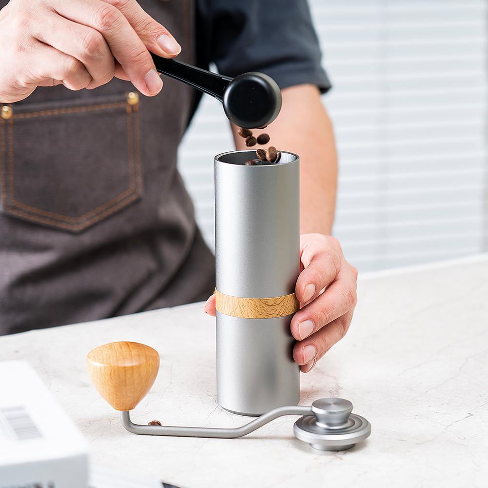 i Cafilas Manual Coffee Grinder 420 Stainless Steel 5 Blades,Silver