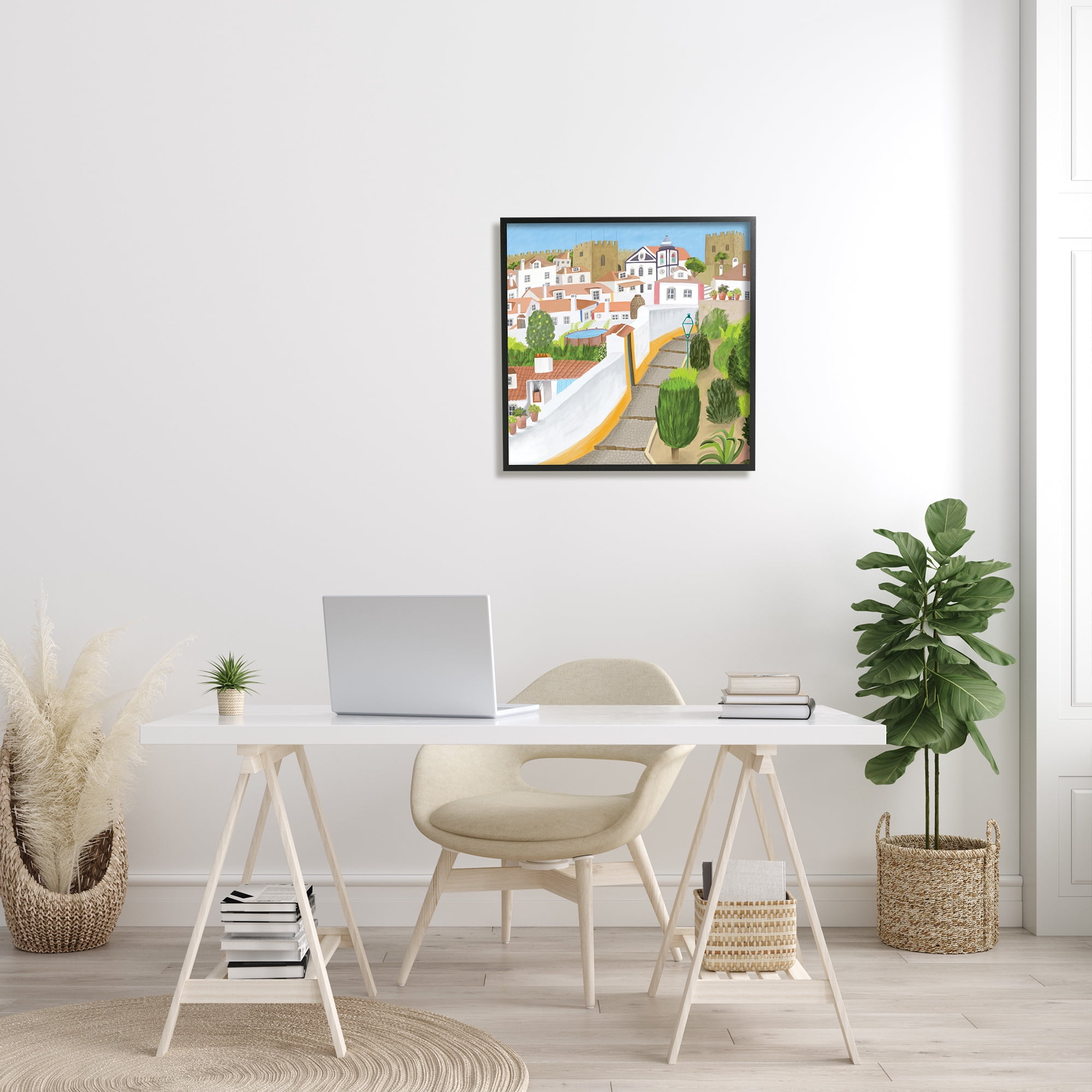 Stupell Industries Portuguese Cityscape Traditional Coastal Architecture Illustration, 24 x 24, Designed by Carla Daly