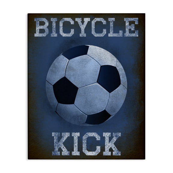 Stupell Industries Bicycle Kick Navy Sports Canvas Wall Art, design by Marcus Prime, 48 x 36