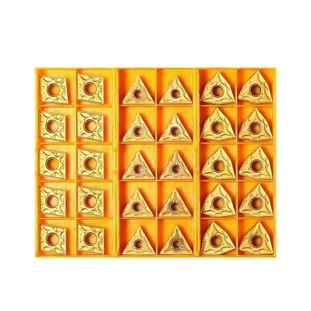 

BCLONG 30Pcs CNMG431&WNMG431&TNMG331 Carbide Inserts Turning Lathe CNC Blade Box Kit