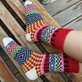 thumbnail image 6 of 5 Pairs Womens Wool Socks Thick Knit Vintage Winter Warm Cozy Crew Socks, 6 of 7