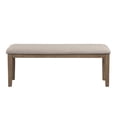 thumbnail image 2 of Rectangular Style Wooden Bench with Fabric Upholstered Seat,Brown and Beige- Saltoro Sherpi, 2 of 5