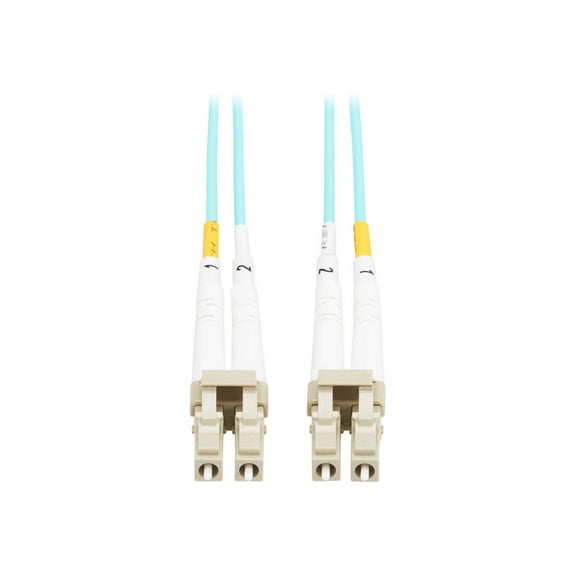 Eaton Tripp Lite Series 10Gb Duplex Multimode 50/125 OM3 OFNP Fiber Patch Cable (LC/LC) - Aqua, 1 m (3.3 ft.), TAA - Patch cable - TAA Compliant - LC multi-mode (M) to LC multi-mode (M) - 1 m - fiber optic - duplex - 50 / 125 micron - IEEE 802.3ae/OM3 - halogen-free - aqua - for P/N: N286-10G-SR-C