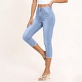 thumbnail image 2 of Women's High Waisted Straight Leg Cropped Jeans Casual Trendy Summer Denim, 2 of 8