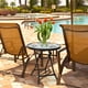 thumbnail image 3 of Costway Mesa de comedor para patio, mesa redonda de 46 cm con tablero de cristal templado, estructura antioxidante y marco en X estable, mesa plegable para uso interior y exterior, color negro, 3 of 5