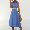 thumbnail image 6 of LYXSSBYX Summer Dresses for Women 2024 Fashion Women's Spring Summer and Casual One-shoulder Sleeveless Solid Color Dress, 6 of 7