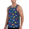 thumbnail image 2 of KLL Dinosaurs Adventure Print Men's Muscle Gym Workout Stringer Tank Tops Bodybuilding Fitness T-Shirts Tank Tops Men-XX-Large, 2 of 7