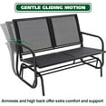 thumbnail image 2 of NUU GARDEN 2 Person Outdoor Glider  Patio Glider, Patio Glider Swing Chair with Powder Coated Steel Frame and Breathable Seat Fabric, Patio Double Swing Rocking Chair, Black, 2 of 8