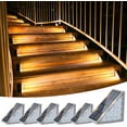 thumbnail image 1 of Seis Piezas de Luz de Escalera LED Solar 3000K Impermeable para Jardín Exterior, Pasillo, Patio, Terraza, Barandilla, Escalera, Luz de Paisaje, 1 of 7