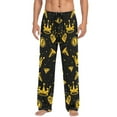 thumbnail image 2 of Cotton Mens PJ Pajama Pants Bottoms Waistband Sleepwear with Pockets Dollars Coin Crown, 2 of 7