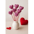 thumbnail image 3 of Pink Valentine’s Day Wooden Glitter Heart Picks, Pink, 7-Count, 3 of 3