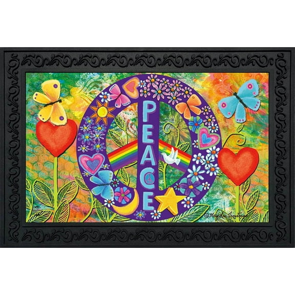 Briarwood Lane Peace Floral Doormat