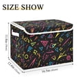 thumbnail image 5 of Yayeee Collapsible Cube Storage Bin with Lid Fabric Closet Decorative Basket with Handles, Black Neon Lightning, 5 of 7