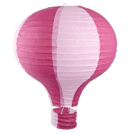 Paper Lightless Hanging Decor Hot Air Balloon Lantern Fuchsia White Paper Lightless Hanging Decor Hot Air Balloon Lantern Fuchsia White 16 Inch Dia