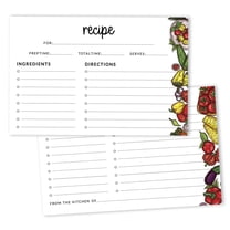 Inkdotpot 4x6 Inch Recipe Cards (Set of 50) , Thick Double Sided Premium Card Stock- Modern Style White Recipe Notecards for Weddings- Bridal- Baby Shower - veggies Theme