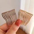 thumbnail image 2 of Comb Wide Tooth 4pcs Teeth Hair Combs Metal French Hair Side Combs Decorative Combs Hair Clips Bridal Wedding Veil Hair Combs for Hair Accessories Women Girls Metal Comb, 2 of 5