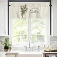thumbnail image 5 of Candy Cane Valances for Windows Merry Christmas Berry Leaf Winter Xmas Rod Pocket Curtain Valance Window Treatment Short Curtains for Kitchen Living Room, 54"x18", 5 of 5