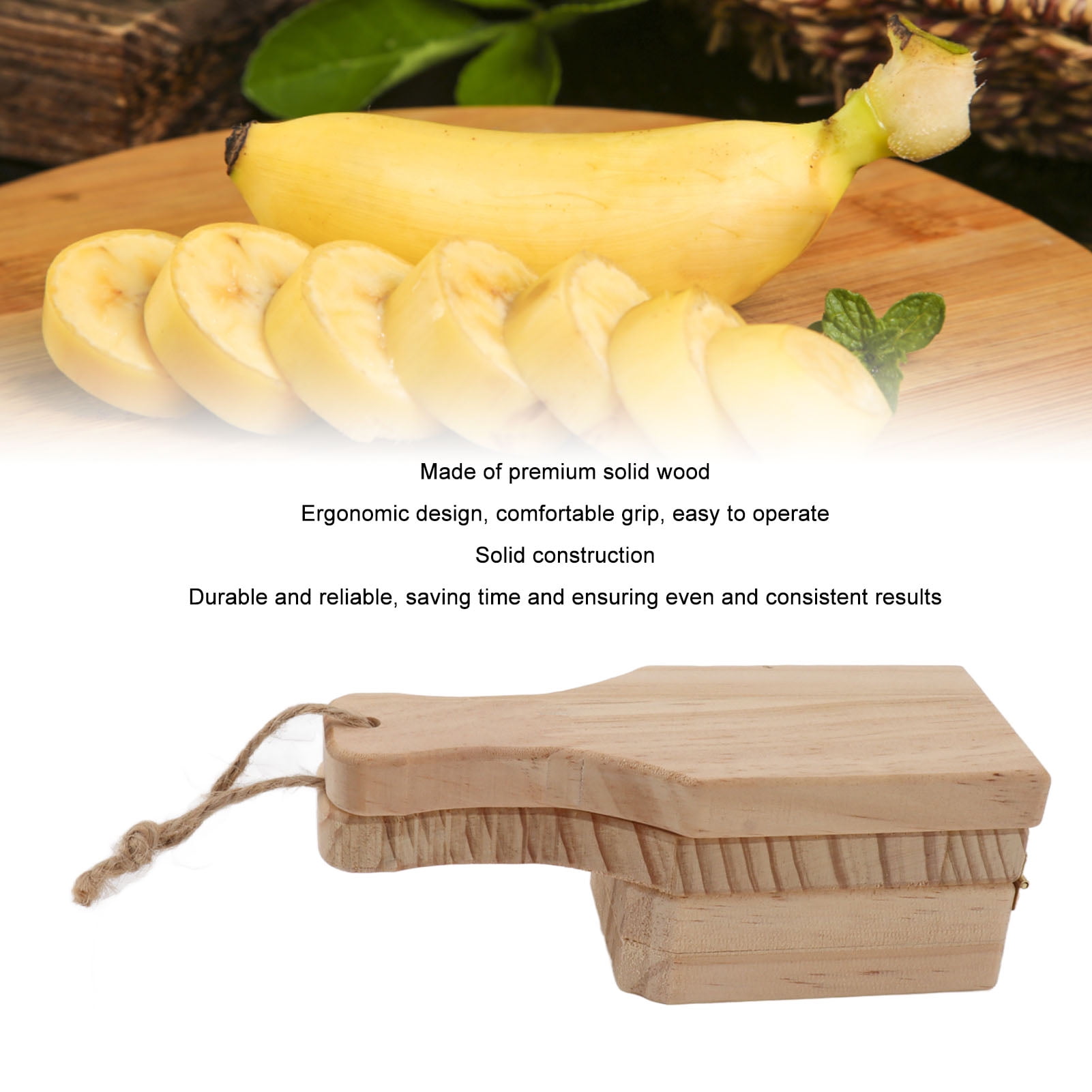 Presse à Plantains En Bois - Pour Faire Des Chips De Banane En Coupelles - Idéal Cuisine, Barbecue, Camping Et Fêtes