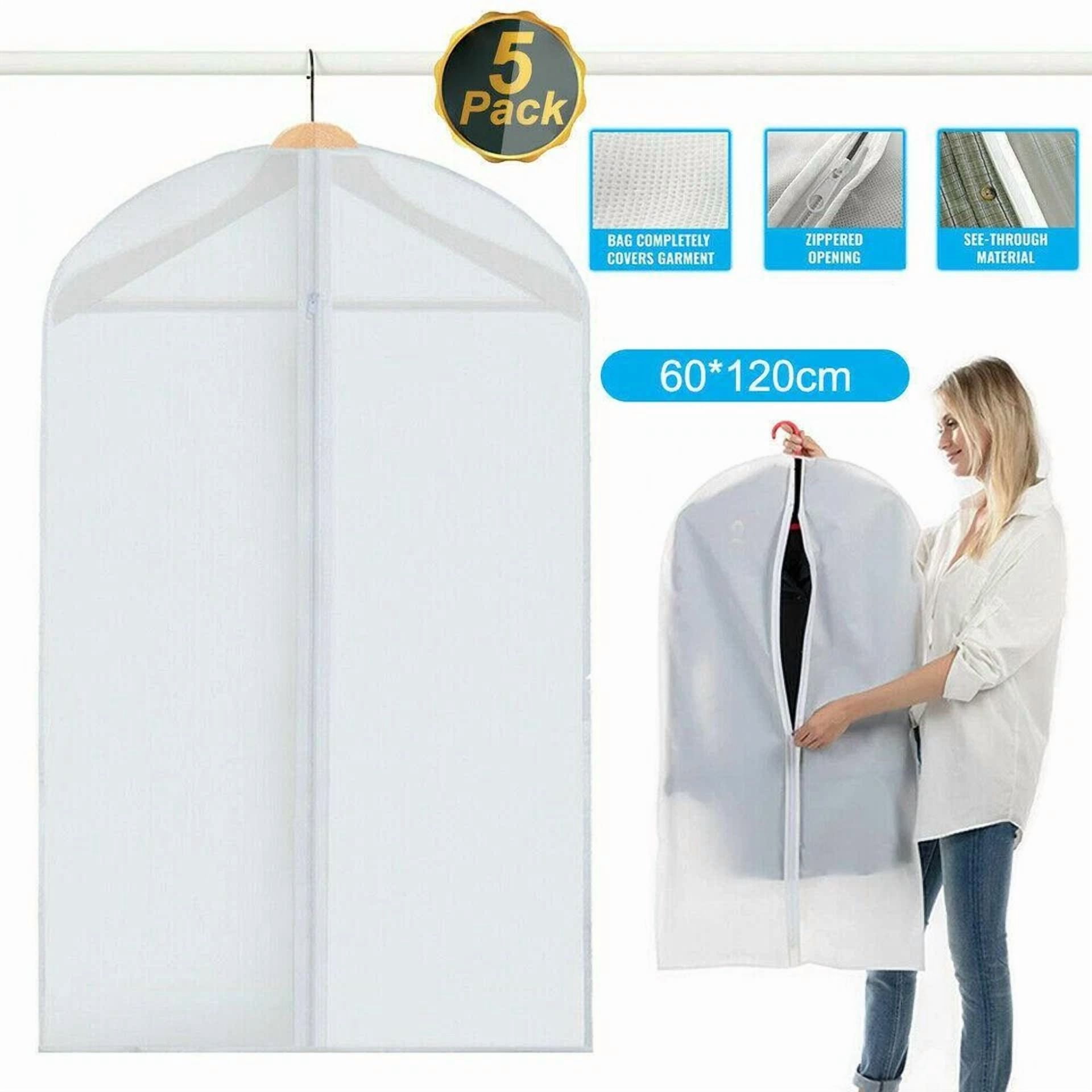 BUTTERFLY- 5Pcs Clothes Coat Protect Garment Cover Bags Suit Storage Bags Zipper Dress New