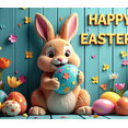 thumbnail image 3 of LUUFILx Colorful Easter Bunny Egg Floral Background Happy Easter Banner Party Supplies Photography Props Easter, 3 of 7