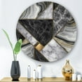 thumbnail image 2 of Designart 'Touches Of Gold With Marble Granite Agate' Modern Circle Metal Wall Art 23x23 - Disc of 23, 2 of 5