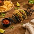 thumbnail image 6 of Taco Holder Stand with Cup Compartment Serving Tray for Hard and Soft Shell Tacos/Taco Tuesday Party Supplies Kitchen Dining Table Accessories for Hosting, 1Pack Black, 6 of 6